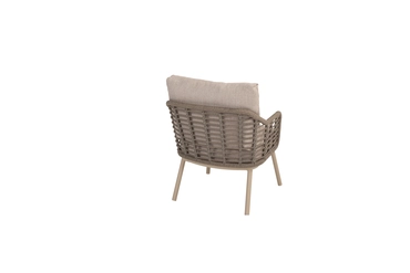 Puglia low dining chair latte met 2 kussen achterkant, 4 Seasons Outdoor, tuincentrumoutlet.com