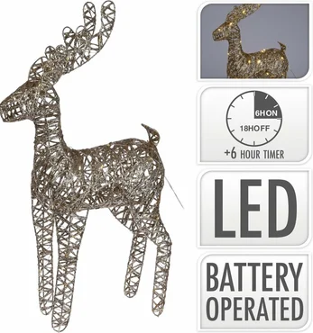 RENDIER 60CM 60 LED GOUD met specificaties, Koopman, tuincentrumoutlet