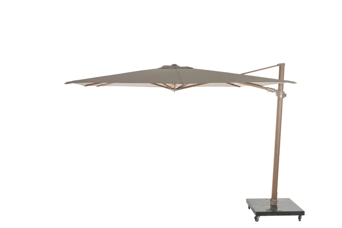 Siesta Premium 300 x 300 cm. zand met houtlook frame voorkant, 4 Seasons Outdoor, tuincentrumoutlet.com