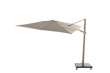 Siesta Premium 300 x 300 cm. zand met houtlook frame achterkant, 4 Seasons Outdoor, tuincentrumoutlet.com