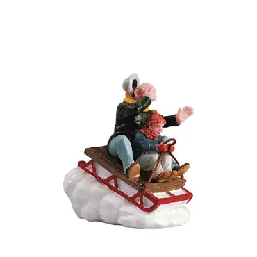 Sledding with gramps, Lemax, tuincentrumoutlet