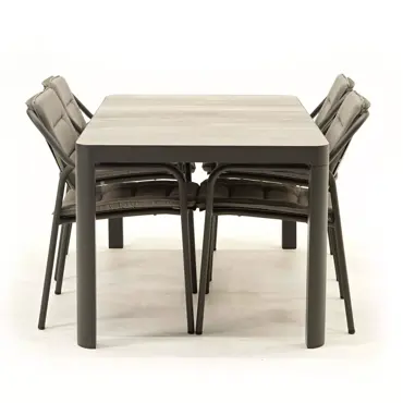 Tuinset Eco met Castilla Negro 160cm tafel www.tuinmeubels.nl