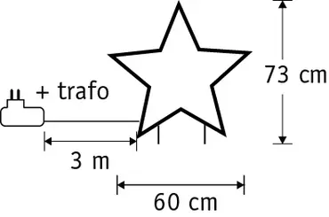 Tuinsteker Ster (100 ledlichtjes, L60 x H73 cm) - Afmetingen, Luca Lighting, Tuincentrum Outlet