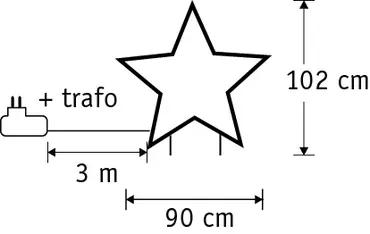 Tuinsteker Ster (150 ledlampjes, L60 x H73 cm) - Afmetingen, Luca Lighting, Tuincentrum Outlet
