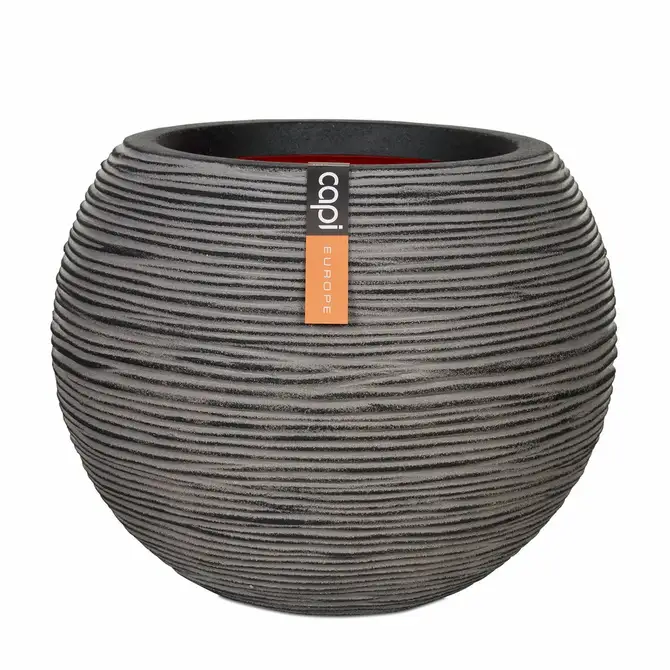 Vase ball Rib NL 62x48 anthracite, Capi Europe, tuincentrumoutlet