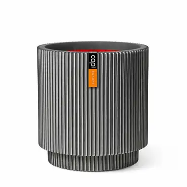 Vase cylinder Groove NL 44x46 anthracite, Capi Europe, tuincentrumoutlet