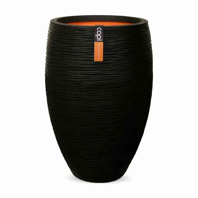 Vase elegant deluxe Rib NL 56x85 black, Capi Europe, tuincentrumoutlet