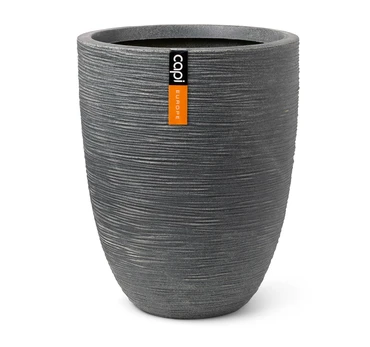 Vase elegant low Waste Rib NL 46x58 terrazzo grey, Capi Europe, tuincentrumoutlet