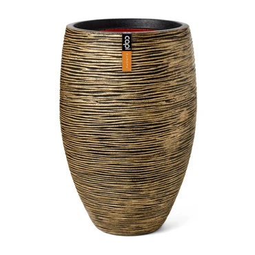 Vase elegant deluxe Rib NL 40x60 black gold, Capi Europe, tuincentrumoutlet