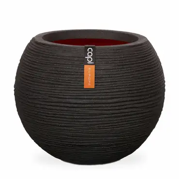 Vase ball Rib NL 62x48 black, Capi Europe, tuincentrumoutlet