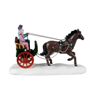 Winter carriage ride zij, Lemax, Tuincentrum Outlet