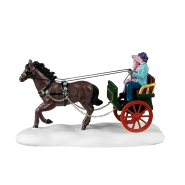 Winter carriage ride zijkant, Lemax, Tuincentrum Outlet