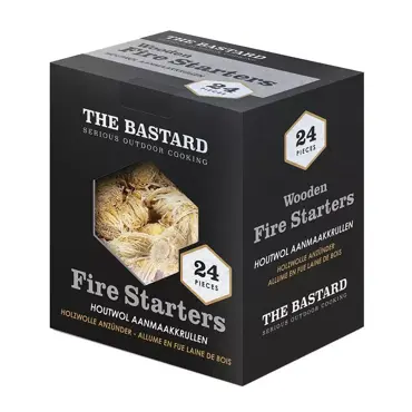 The Bastard Wooden Fire Starters 24st 350gr www.bbqkopen.nl