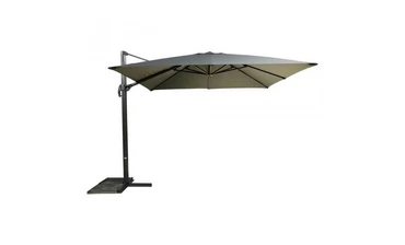 Zweefparasol Virgo Antraciet zonder volant 3x3mtr met Kruisvoet en Tegels - Parasol, Lesli Living, Tuincentrum Outlet